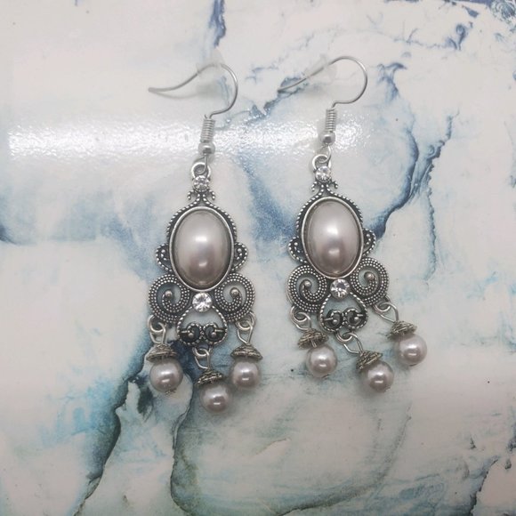 Beautiful Ornate Silver Earrings - Picture 2 of 7